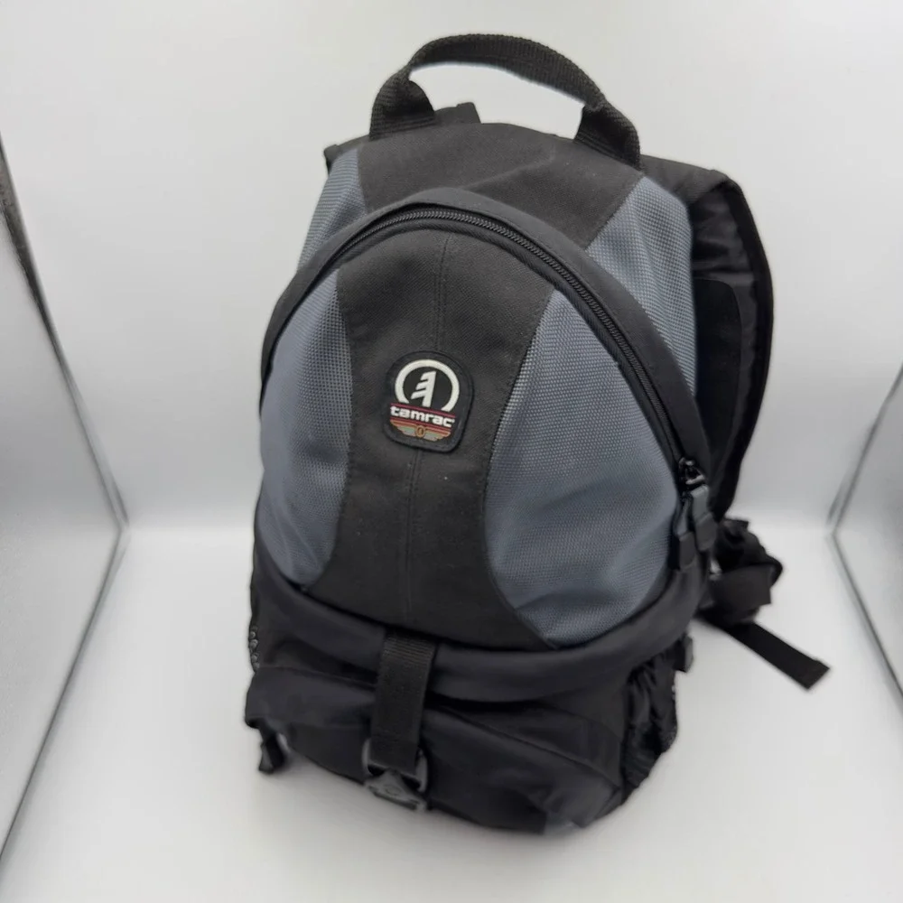 Tamrac Camera Backpack Black Grey SAS Strap Accessory System Vintage Medium Bag